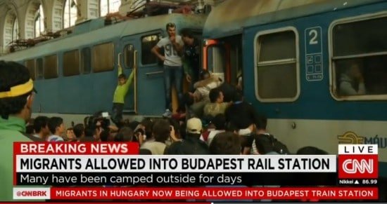 Flyktingar, turister, Budapest