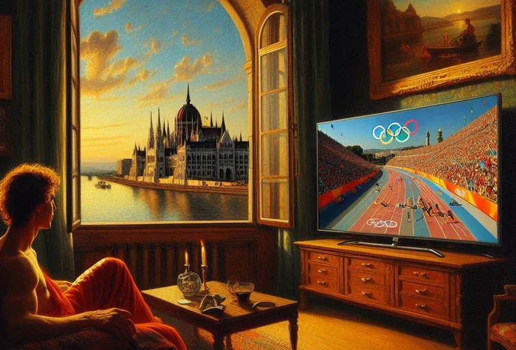 Du kan se sommar-OS på din TV på ditt hotellrum i Budapest.